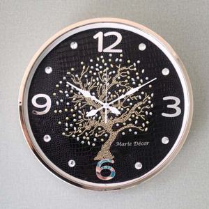 행운나무 벽시계(대) 골드블랙