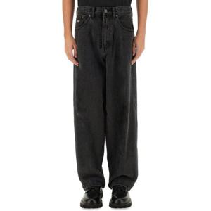 오베이 배기 핏 다크 워시 진 142010087 FADEDBLACK