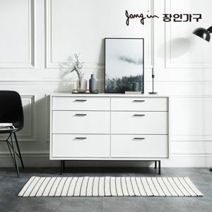 장인가구 루시퍼 화이트 1200 와이드서랍장