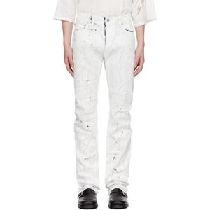 25 FW 메종마르지엘라 남성 화이트 5포켓 데님 진 251188M186012