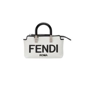 펜디 바이 더 웨이 캔버스 미니 보스턴백 화이트 8BS067ANVGF1LAF