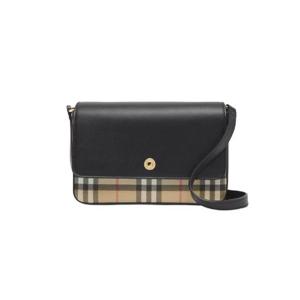 버버리 빈티지 체크 레더 페니백 아카이브 베이지 블랙 8058003