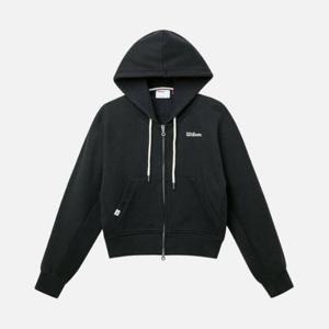 윌슨바람막이 JQS W241002LFJ21-BLK 여성 로고자수 크롭 후드집업