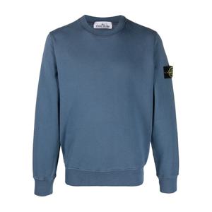 스톤아일랜드 로고 패치 코튼 맨투맨 블루 801563051 V0024