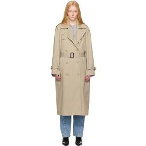 25 FW 토템 여성 카키 크리스프 썸머 트렌치 코트 252771F067000