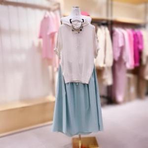 [시에로]SJ2KTF255_후드기본 반팔 린넨사 반팔 니트