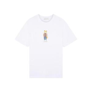 메종 키츠네 드레스드 폭스 레귤러 티셔츠 화이트 LM00111KJ0008-P100