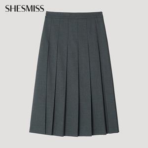 [쉬즈미스] 스판 플리츠 롱스커트_SWWSKP32070_DG