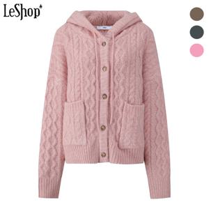 [르샵]울 터치 믹스 짜임 후드 니트 가디건 (BP1KC008A)