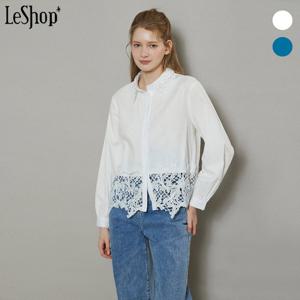 [르샵]펀칭 레이스 배색 셔츠 (BP1BL023A)