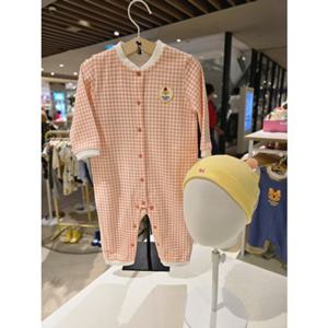 [블루독베이비] 25 FW(OR)체크도기세트우주복(45A7004121)출산 유아 신생아 조카 선물 임신 모자 (45A70041