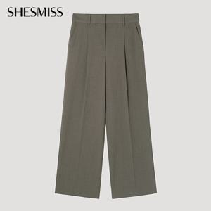 [쉬즈미스] 핀턱 히든 와이드 팬츠_SWWSLP32100_DK