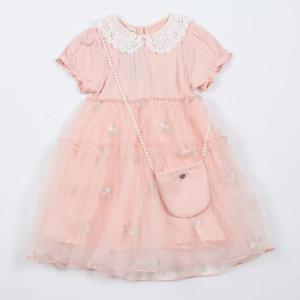 치크 가방세트 꽃자수 반팔 샤 원피스 CKOM25580