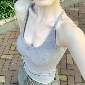 샵앤) 여성 캡내장 U넥 끈나시 이너 티셔츠 CHA-WSH-20735-그레이