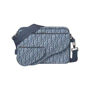 디올 새들 트리플 파우치 오블리크 자카드 블루 1ADPO276YKY-H04E