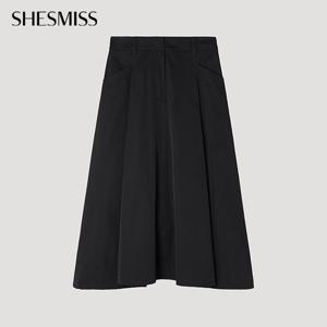 [쉬즈미스] 핀턱 A라인 롱스커트_SWWSKP32030_BK