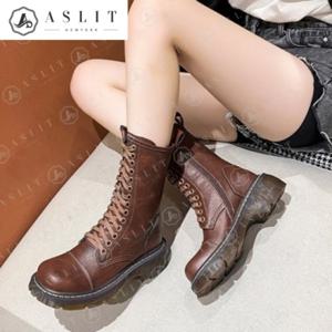 [애슬릿] 여성 통굽 사이드 지퍼 데일리 워커 부츠