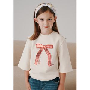 [빈HU] (BZ52TS02IV)아이보리 7부 소매 티셔츠