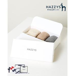 [헤지스ACC][선물포장]HISS4E223G2_여성 그레이 짜임패턴 면혼방 단목양말3종세트