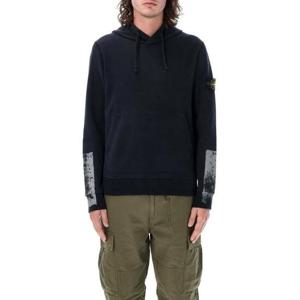 라프리마 스톤아일랜드 67461 테이프 포 프린트 브러쉬드 코튼 플리스 후드 Sweatshirt Regul