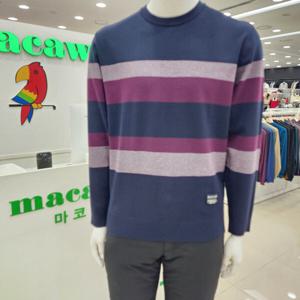 [마코]김제 모다  남성 스트라이프 풀오버 모크넥 니트 MOM3SW21