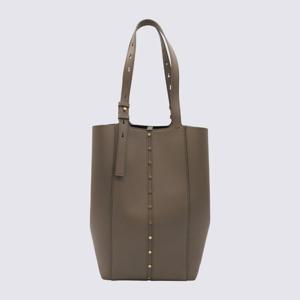 골든구스 브라운 가죽 버티컬 스터드 쇼퍼 백 GWA00632 A000651