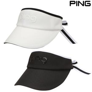 골프양말증정_PBS 여성 라인 배색 뒷리본 썬바이저 121E3CP052