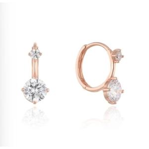 [로이드] 더블화이트큐빅 10K 골드 원터치귀걸이 LPTM2011T