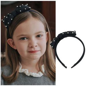 빈2 BZ54AX04NV 아동 여아 네이비 리본 진주 머리띠 헤어밴드 2025년 가을