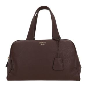 프라다 번트 브라운 페블드 가죽 볼링 백 1BB148VOOO 2HIKF0038