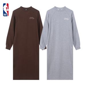 NBA 여성 간절기 오버핏 맨투맨 롱 원피스 N253TO721P