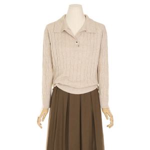 [예쎄][예쎄] 오픈 카라 데일리 꽈배기 니트 (S3FKN008A)