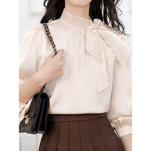 [예쎄][예쎄] 쉬머 진주리본 실크터치 블라우스 (S5SBL064A)