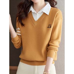 [예쎄][예쎄] 셔츠 페이크 레이어드 V넥 니트 (S5SKN015A)