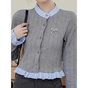 [예쎄][예쎄] 리본뱃지 배색프릴장식 니트가디건 (S5SCD020A)
