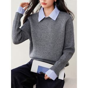 [예쎄][예쎄] 페이크 셔츠 레이어드 니트 (S4FKN020A)