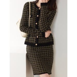 [예쎄][예쎄] 진주버튼장식 가디건+밴딩H라인 스커트 (S5FSE026A