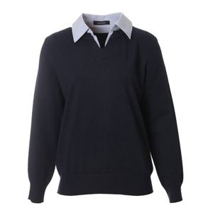 [요하넥스]우븐카라 배색 니트탑 Z5A3N102