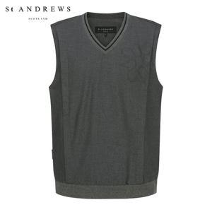 [세인트앤드류스] 남성 V넥 방풍 우븐 베스트