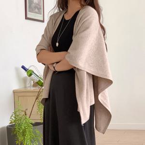 샵앤) 여성 원버튼 잔골지 레이어드 다용도 숄 니트 조끼 21DS-WVS-4898-차콜
