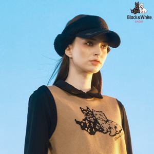 [블랙앤화이트] 여성 여성 리본 포인트 부클 선바이저 8705LBAS_BLACK