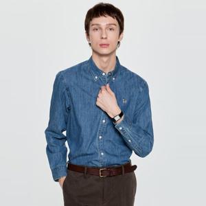 헤지스  25FW  남성 워싱 면 긴팔 캐주얼셔츠 HZSH5D336B2