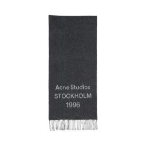 아크네 스튜디오 로고 머플러 와이드 블랙 화이트 CA0398-J83