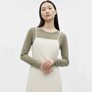 샵앤) 여성 크로스샌드 등끈조절 밴딩 레이어드 롱원피스 NTT-WDR-20802-아이보리