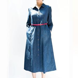 [비꼴리끄(여성)]데님 핀턱 원피스 B242DO2150