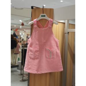 베네통키즈6 튤립 포켓 코듀로이 멜빵 원피스 QAOP16561 25W