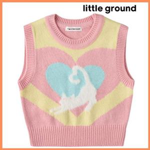 [리틀그라운드8] 테일스쿱(75C14-220-01)러브캣니트베스트 아동여아상의 조끼 레이어드 데일리 선물 코디룩