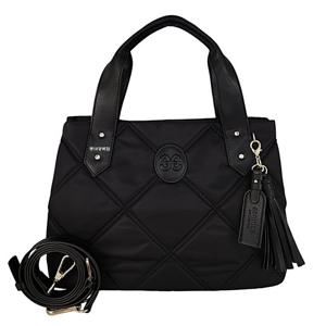 [에스콰이아]25FW 신상 가벼운 나일론 데일리 퀼팅 원단 여성 토트 크로스백 EOEFHB837BK