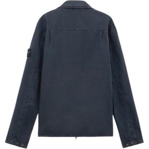 스톤아일랜드  스톤 남성 로고 패치 코튼 오버 셔츠 자켓(네이비) 8115103WN V0120