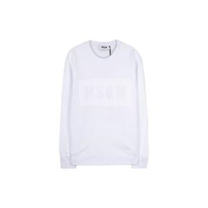 MSGM 여성 박스로고 화이트 맨투맨 2941MDM168 207799 01